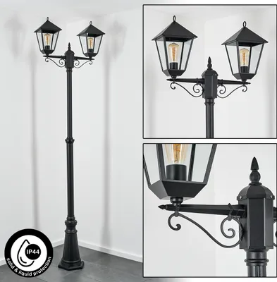 Produktbild von Bormida Wegeleuchte aus Metall/Glas in Schwarz/Klar