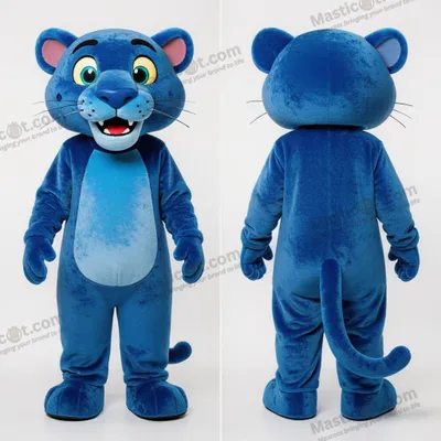 Productafbeelding van Blauwe knuffelpanter mascotte MASTICOT