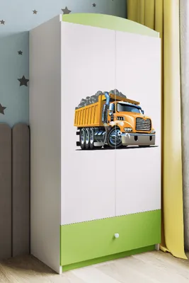 Obrázok produktu pre Detská šatníková skriňa Babydreams Šatníková skriňa so závesnými dverami Šatníková skriňa nákladná zelená