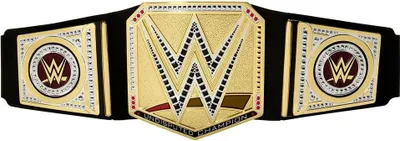 A WWE championship belt displayed against a white background.