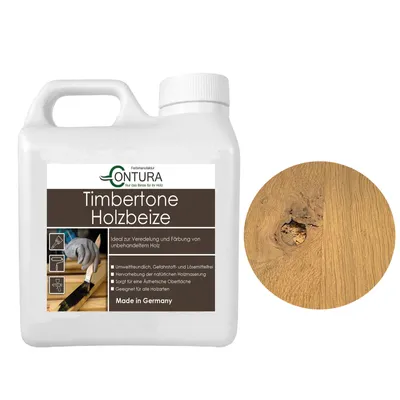 Produktbild von Contura Holzbeize 1Liter Holzfarbe Tischler Positiv Beize Holz Farbe Wasserbeize Parkett - Gustav - Eiche hell modern