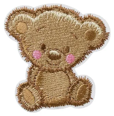 Obrázek produktu pro Teddy bear shaggy - nášivka, nažehlovací nášivka, nášivka, nášivky, k nažehlení, velikost: 5,4 x 5,5 cm