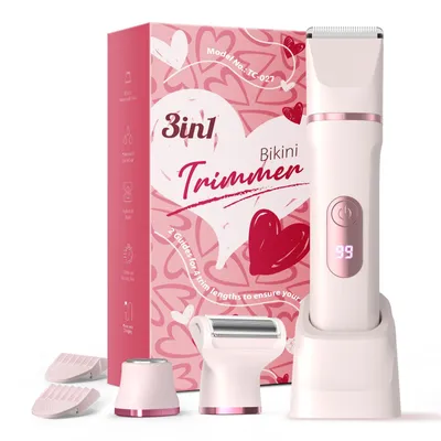 Produktbild von Rasierer Damen, 3-in-1 Intimrasierer für Frauen, für Körper & Intimbereich mit LED-Anzeige, Damenrasierer elektrisch IPX7,Trimmer Damen nass & trocken