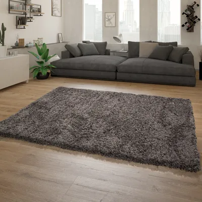 Produktbild von Hochflor Teppich Wohnzimmer Shaggy Langflor Modernes Einfarbiges Muster Grösse 80x150 cm
