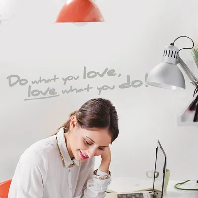 Produktbild von Komar Deco-Sticker "Do what you love" 14 x 70 cm, grau, 18003h