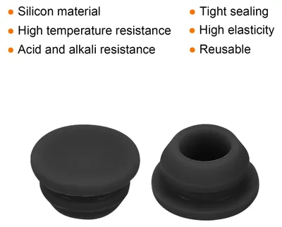 Produktbild von 10 Stš¹ck Silikonstopfen Silikon Lochstopfen, 8.5 mm Montagedurchmesser Schmale Nutbreite 2 mm Rund Gummistopfen Blindstopfen Abdeckstopfen fš¹r Kš¹chen Bulkheads Schwarz