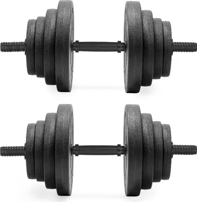 Produktbild von ACTIGET Hantelset 20 kg, verstellbare Kurzhanteln, 2 × 10 kg, Bitumengewichte, Trainingsset