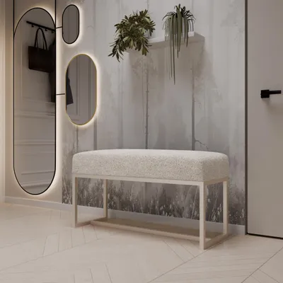 Produktbild von Sitzbank 100 cm Cashmere/Loop – Gepolsterte Flurbank mit Metallgestell | Moderne Schlafzimmerbank DESIGN MÖBEL