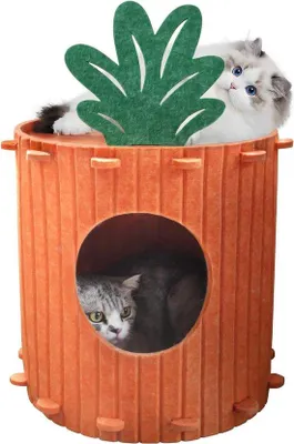 Produktbild von Kattentent aus Fleece 40 x 40 x 40 cm winterfest für Haustiere waschbar Kätzennest Kätzententel