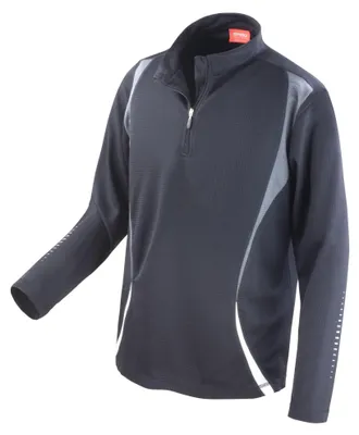 Image de Spiro - Haut « Trial » Base Layer pour hommes/femmes Unie - Entraînement FK1582 (L) (Noir/Gris/Blanc)