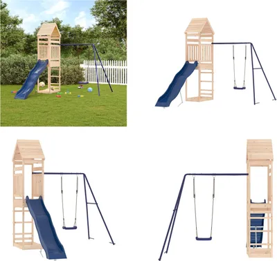 Produktbild von vidaXL Spielturm Massivholz Kiefer - Spielplatz - Spielplätze - Garten Spielplatz - Outdoor Spielplatz