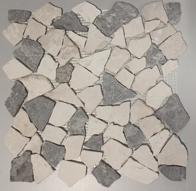 Produktbild von Mosani MOS44-0108, Mosaik, Marmor, Grau, Beige, Indoor, Rechteck, 316 mm