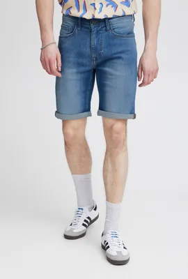 Produktbild von Blend BHDenim Herren Jeansshorts Shorts kurze Hose mit mit Eingrifftaschen Gürtelschlaufen Baumwollmischung leicht elastisch Slim fit