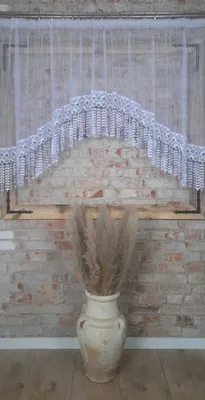 Produktbild von Fertiger Vorhang 500x120 Regentropfen, Guipure 30cm Boho