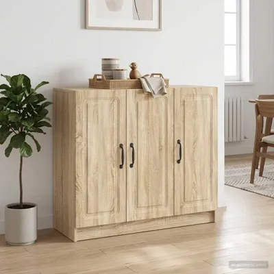 Produktbild von vidaXL Sideboard Sonoma-Eiche 89 x 34,5 x 77 cm Holzwerkstoff