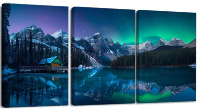 Leinwandbilder 3er-Set 30x40 cm Blumen Blau Wanddeko