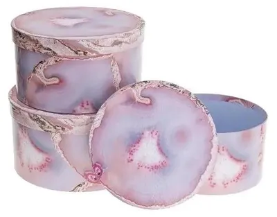 Zdjęcie produktu dla Pudełko Flower Box 3szt różowy ROZETTE