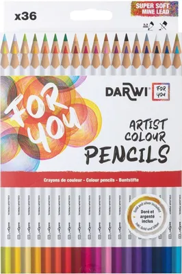 Image de Darwi Dfy Set de crayons de couleur, 36 pièces