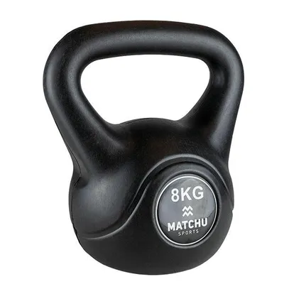 Produktbild von Matchu Sports Kettlebell 8 kg - Schwarz - 20cm - 26cm - Kugelhantel aus Kunststoff