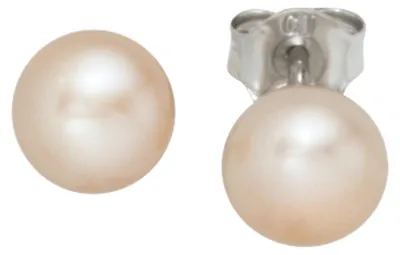 Produktbild von Paar Stecker Ohrschmuck Ohrstecker 7-7,5mm rosé Perlen 925 Silber Damen