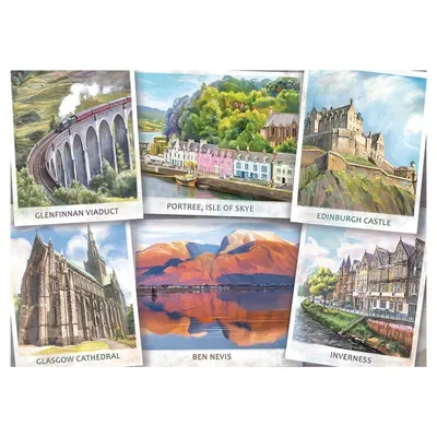 Produktbild von Falcon de luxe Falcon - Greetings From Scotland (1000 Teile), 1000 Stück(e), Stadt, 12 Jahr(e)