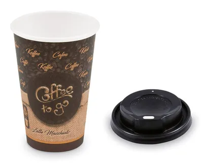 Produktbild von 500x Kaffeebecher L 'Melange To Go' mit Trinkdeckel schwarz 250 ml 330 ml