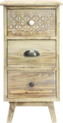 Produktbild von Famanu Nachttisch – Shabby Chic Design in Lichtbraun und Weiß