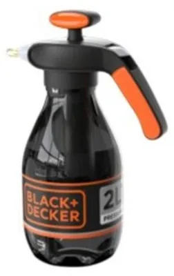 Produktbild von BLACK+DECKER Sprühflasche 2L - Drucksprüher mit Einstellbarer Düse - Pumpsprühflasche für Pflanzen und Reinigung - Pflanzensprüher mit Pumpdruck - Schwarz Orange