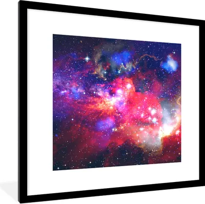 Produktbild von MuchoWow® Gerahmtes Poster Weltraum - Sterne - Kosmos 40x40 cm - Poster mit Schwarzem Bilderrahmen Wandposter Rahmen Foto Bilder - Poster - Plakat im Rahmen