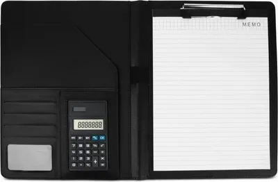 Image de Porte-documents A4 – élégant porte-documents de conférence avec bloc-notes et porte-stylo – FLOKOO – Noir – idéal pour le bureau et les voyages