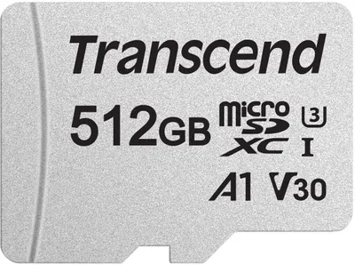 Image de Transcend 300S - Carte mémoire flash (adaptateur inclus) - 512 Go - A1 / Video Class V30 / UHS-I U3 / Class10 - microSDXC