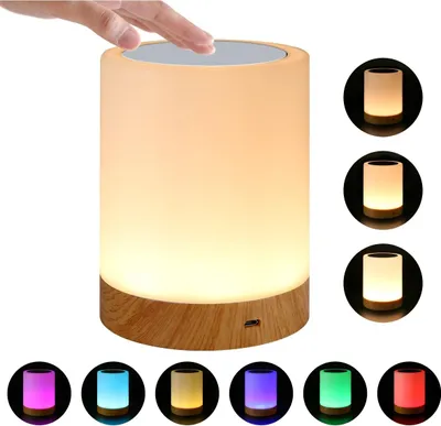 Produktbild von Bettlampe dimmbar, Schreibtischlampe USB-Tischlampe, 360° Beleuchtung, Nachtlicht für Büro & Kinderzimmer