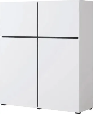 Zdjęcie produktu dla Komoda wysoka CROSS 4D 119cm biała/czarna