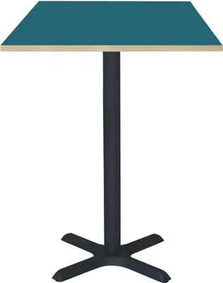 Produktbild von Hochtisch 60 x 60 cm – Modell Dina in Blau mit Holzkanten