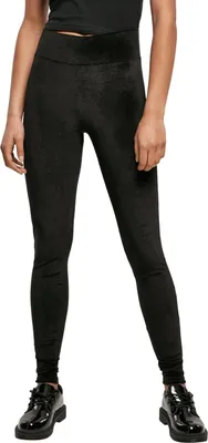 Obrázek produktu pro Dámské leginy Urban Classics Ladies High Waist Velvet Leggings black - 5XL