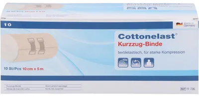 Produktbild von Baumwolleelast Kurzzugbinden 10 cm x 5 m, 10 St. Binde