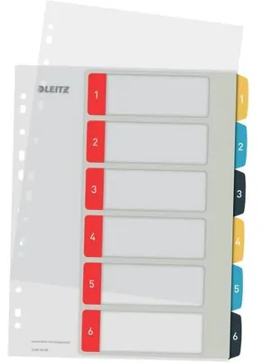 Produktbild von Leitz 12460000, Numerischer Registerindex, Polypropylen (PP), Porträt, A4 Maxi, 245 mm, 305 mm