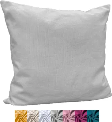 Produktbild von heimtexland ® Deko Kissenhülle Baumwolle Kissen Bezug Natur Dekokissen Typ849 Grau 40x40 cm