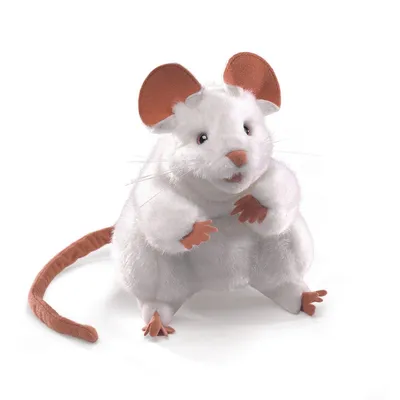 Produktbild von Folkmanis Maus Handpuppe 20 cm weiß
