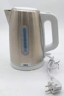 Produktbild von Braun WK 1500, 1,7 l, 2200 W, Edelstahl, Weiß, Wasserstandsanzeige, Überhitzungsschutz