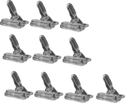 Produktbild von 10 Stück Camping-Krokodilklemmen, tragbares Design mit umgekehrten Zähnen, Camping-Überdachungsklemmen, Windseil-Befestigungsklemmen, winddichte Zeltmarkisen-Befestigungsklemmen für Campingzubehör im Freien
