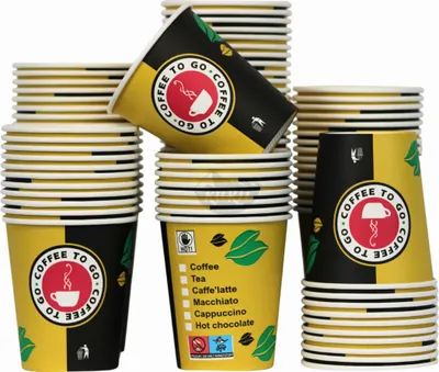 Produktbild von KURTT - Kaffeetassen to go - 200 Stück - 8oz/200ml - Kaffeebecher Pappe - Trinkbecher - Kaffeebecher - Pappbecher - Einwegbecher - Pappbecher