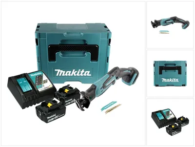 Image de Makita DJR 183 RGJ Scie sabre sans fil 18 V + 2x Batteries 6,0 Ah + Chargeur + Coffret Makpac