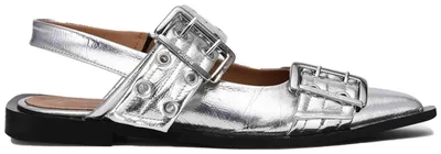 Immagine prodotto di Ballerine Ganni Bailarina Feminine Buckle Metallic da Donna