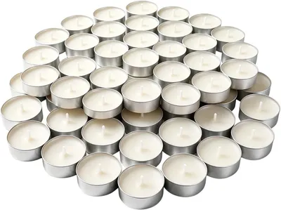 Produktbild von Kerzen 50 Stück Für Hochzeit Und Party Aus Unparfümiertem Naturwachs | 2-Stunden Teelicht Für Draußen,, Party, Tisch, Weihnachten, Halloween, Hochzeit