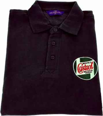 Immagine prodotto di Polo CASTROL "Classic" con piccolo ricamo taglia M, nero