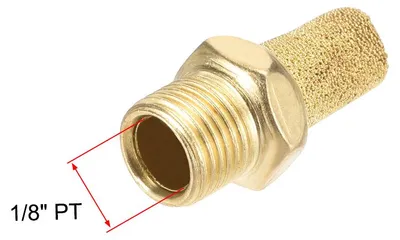 Produktbild von 10stk. Messing Auspuff, Schalld?mpfer mit Messingk?rper 1/8" PT Au?engewinde Bronze