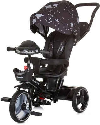 Zdjęcie produktu dla Trójkołowy wózek z daszkiem Chipolino - Be Active, obsydian
