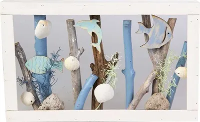 Produktbild von Wandbild - Ozean - weiß/blau - ca. 40 x 5 x 25 cm