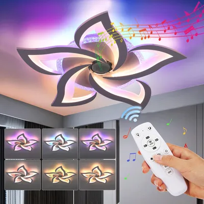 Produktbild von 50W LED Deckenleuchte mit Bluetooth Lautsprecher, Dimmbar mit Fernbedienung, mit RGB Backlamp, für Schlafzimmer Wohnzimmer Kinderzimmer